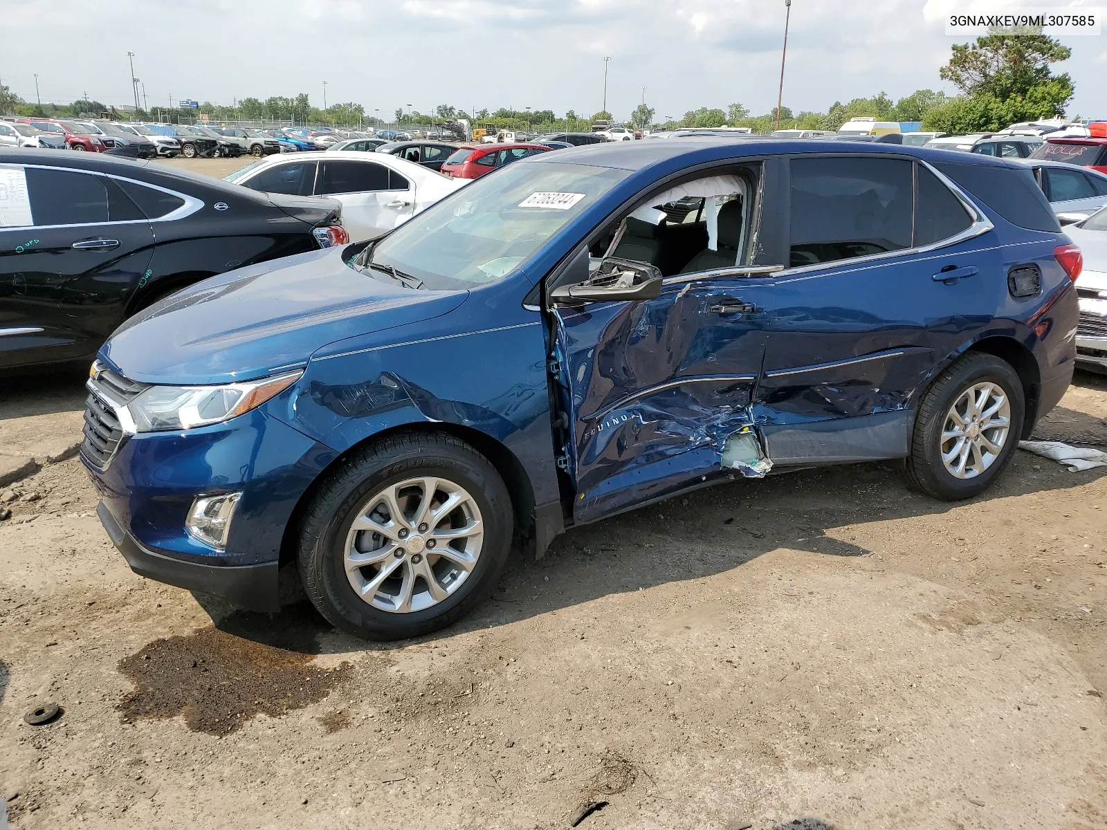 2021 Chevrolet Equinox Lt VIN: 3GNAXKEV9ML307585 Lot: 67063244