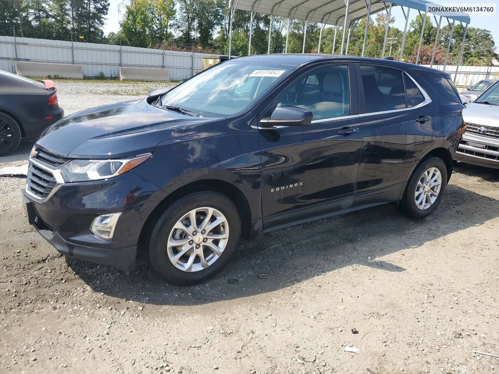 2021 Chevrolet Equinox Lt VIN: 2GNAXKEV6M6134760 Lot: 68101864