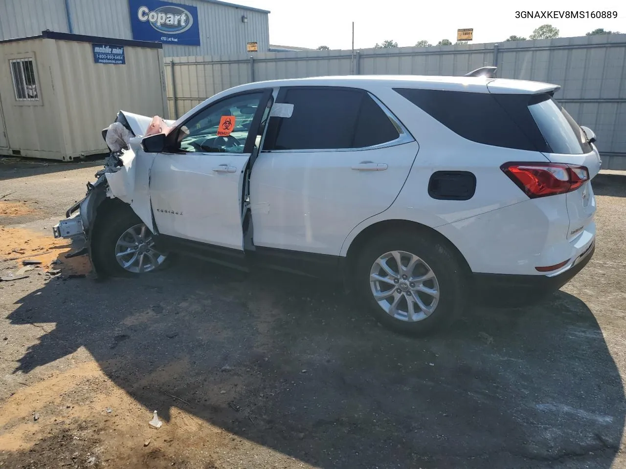 2021 Chevrolet Equinox Lt VIN: 3GNAXKEV8MS160889 Lot: 68146014