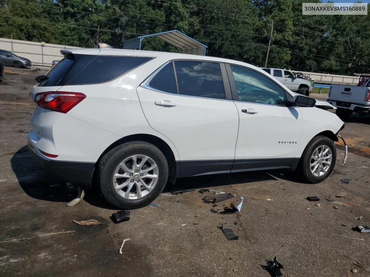 2021 Chevrolet Equinox Lt VIN: 3GNAXKEV8MS160889 Lot: 68146014