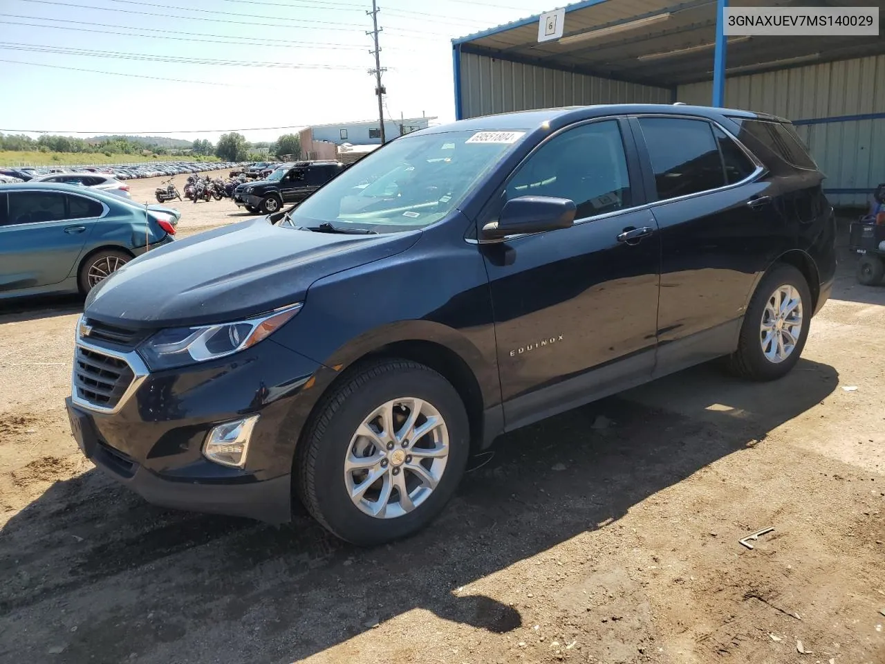 2021 Chevrolet Equinox Lt VIN: 3GNAXUEV7MS140029 Lot: 69551804