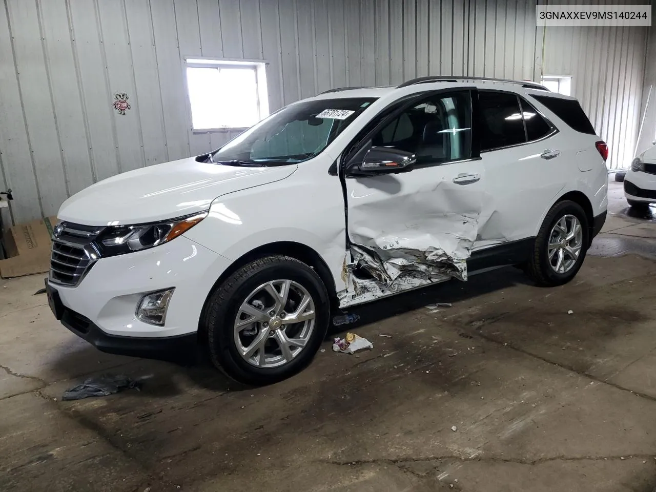 2021 Chevrolet Equinox Premier VIN: 3GNAXXEV9MS140244 Lot: 69675734