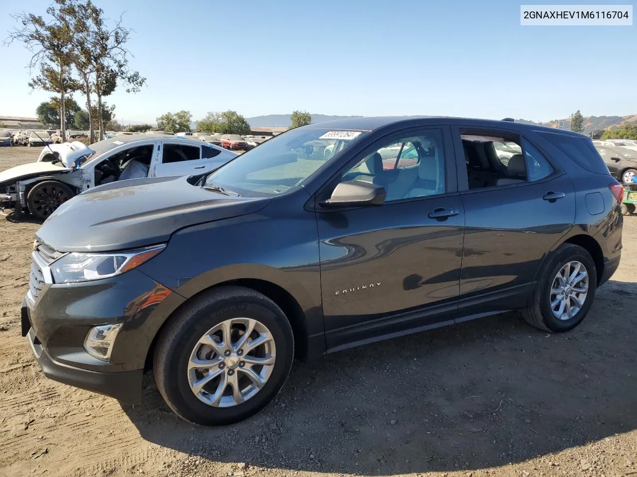 2021 Chevrolet Equinox Ls VIN: 2GNAXHEV1M6116704 Lot: 69991264