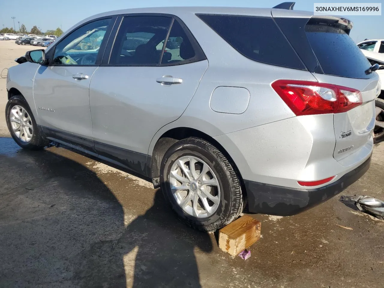 2021 Chevrolet Equinox Ls VIN: 3GNAXHEV6MS169996 Lot: 70015844