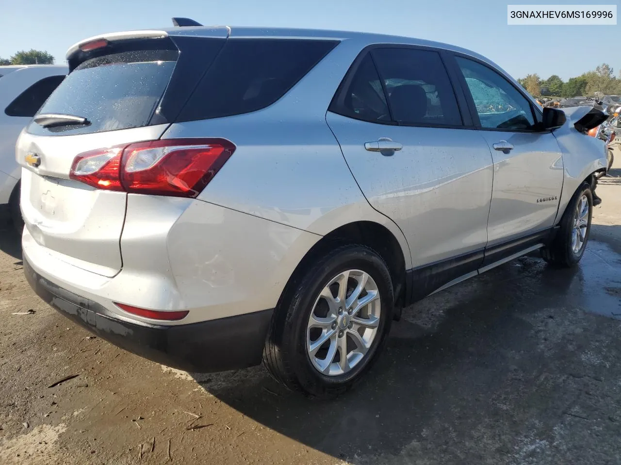 2021 Chevrolet Equinox Ls VIN: 3GNAXHEV6MS169996 Lot: 70015844