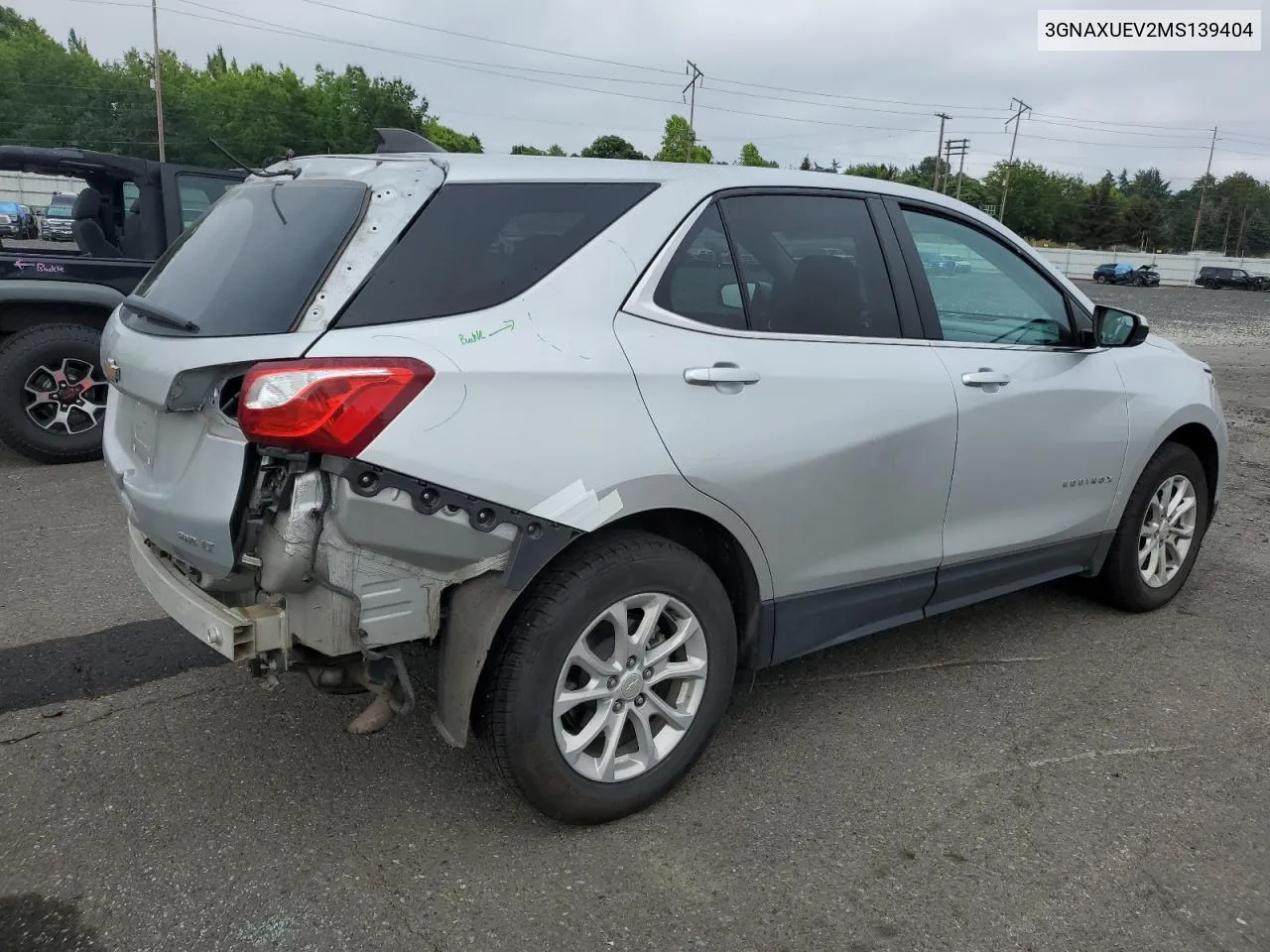 2021 Chevrolet Equinox Lt VIN: 3GNAXUEV2MS139404 Lot: 70028564