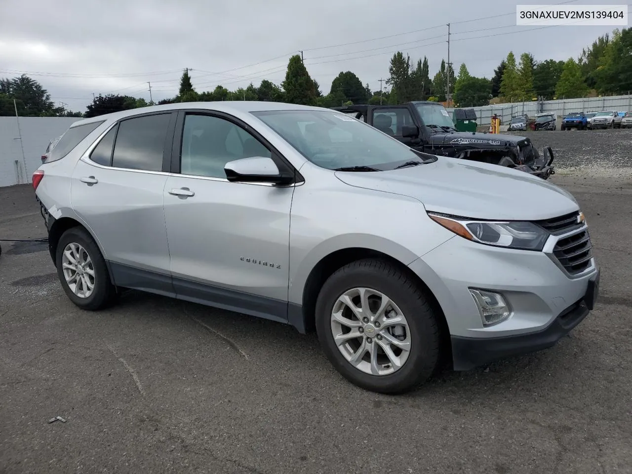 2021 Chevrolet Equinox Lt VIN: 3GNAXUEV2MS139404 Lot: 70028564