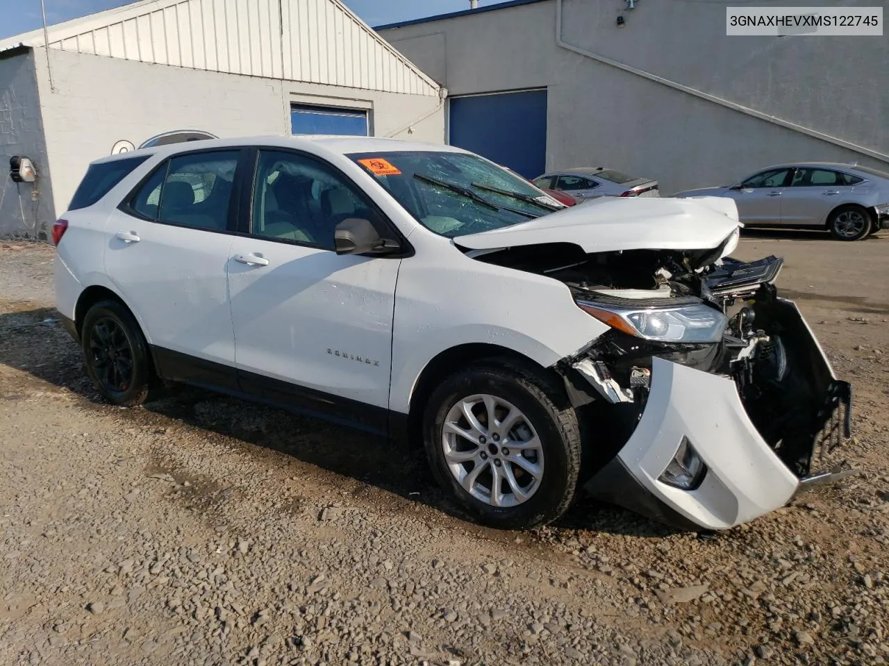 2021 Chevrolet Equinox Ls VIN: 3GNAXHEVXMS122745 Lot: 70472784