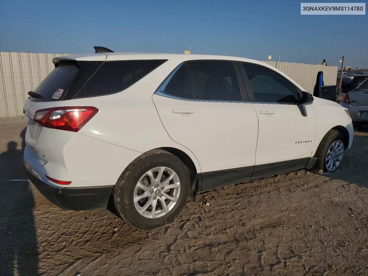 2021 Chevrolet Equinox Lt VIN: 3GNAXKEV9MS114780 Lot: 70708804