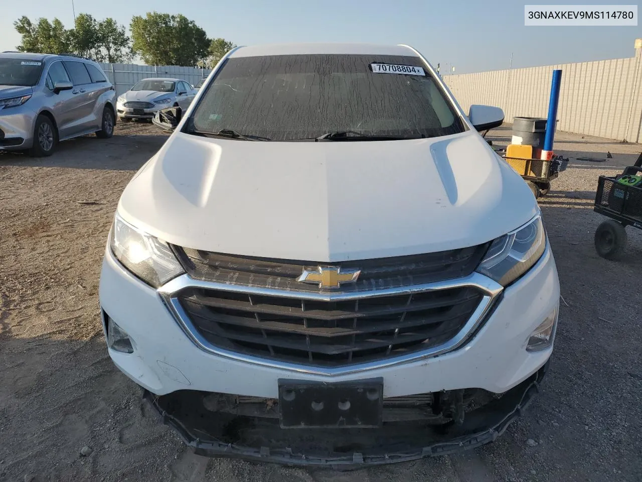 2021 Chevrolet Equinox Lt VIN: 3GNAXKEV9MS114780 Lot: 70708804