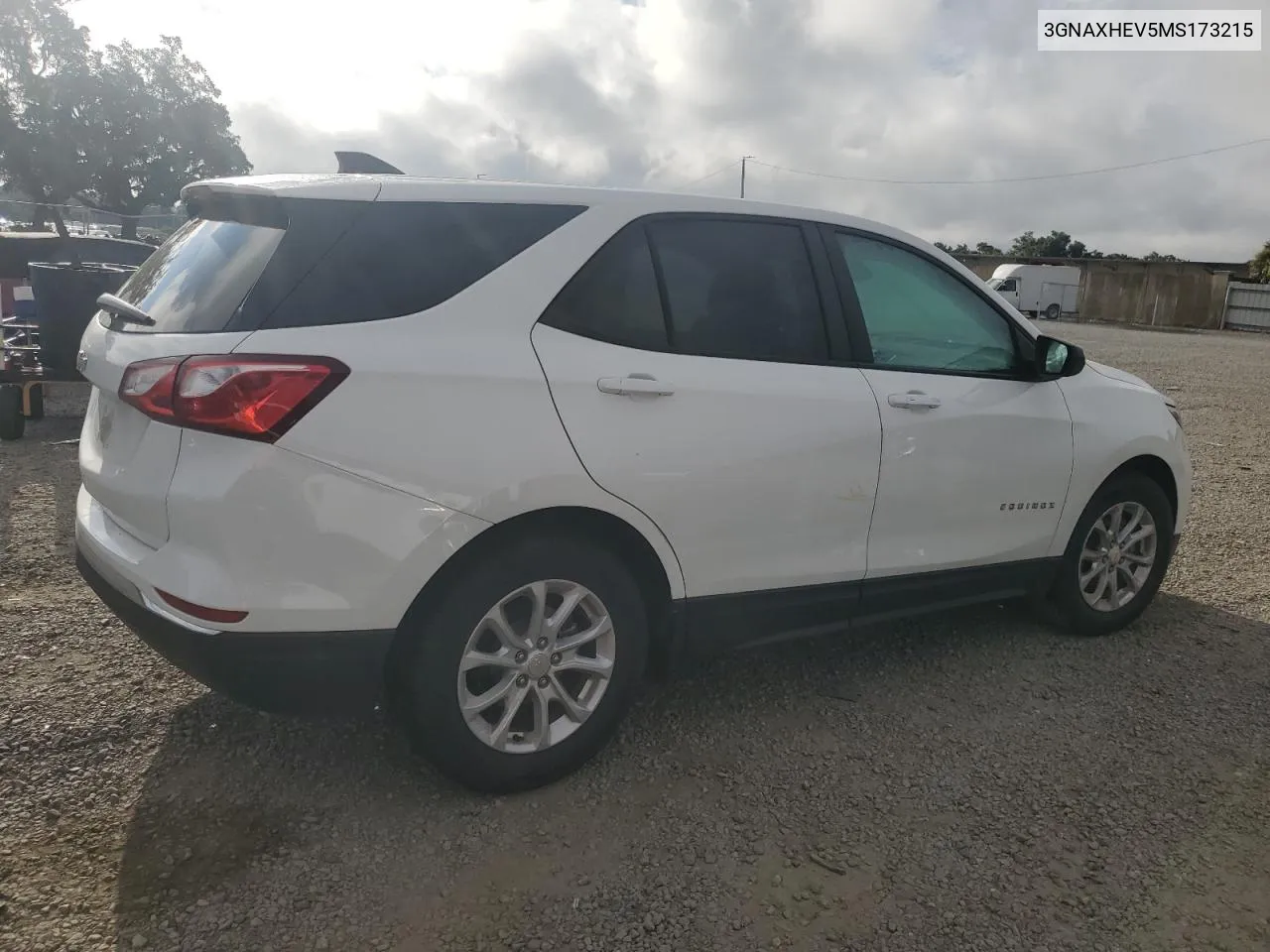 2021 Chevrolet Equinox Ls VIN: 3GNAXHEV5MS173215 Lot: 70958664