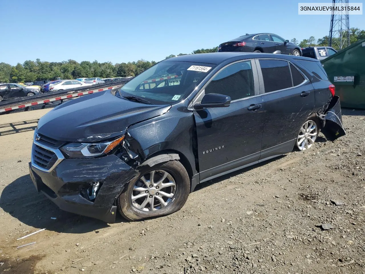 2021 Chevrolet Equinox Lt VIN: 3GNAXUEV9ML315844 Lot: 71161594