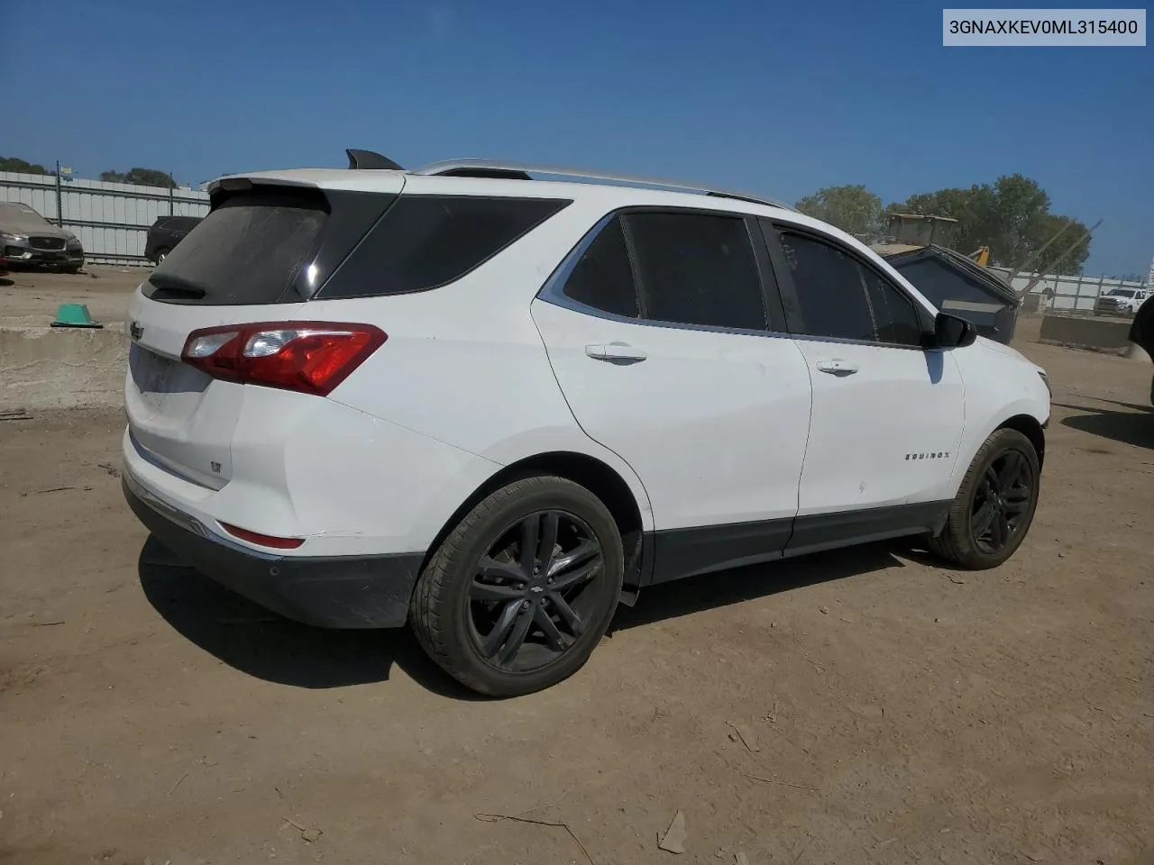 2021 Chevrolet Equinox Lt VIN: 3GNAXKEV0ML315400 Lot: 71594464