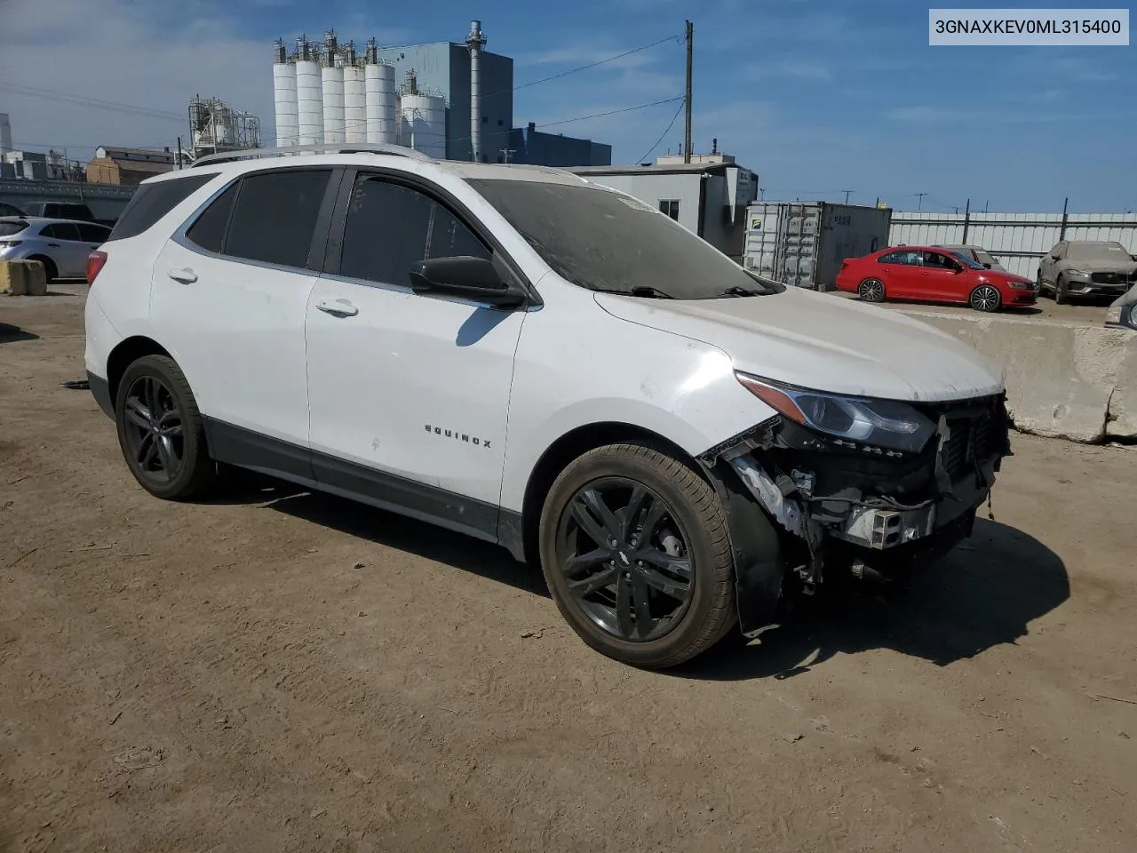 2021 Chevrolet Equinox Lt VIN: 3GNAXKEV0ML315400 Lot: 71594464