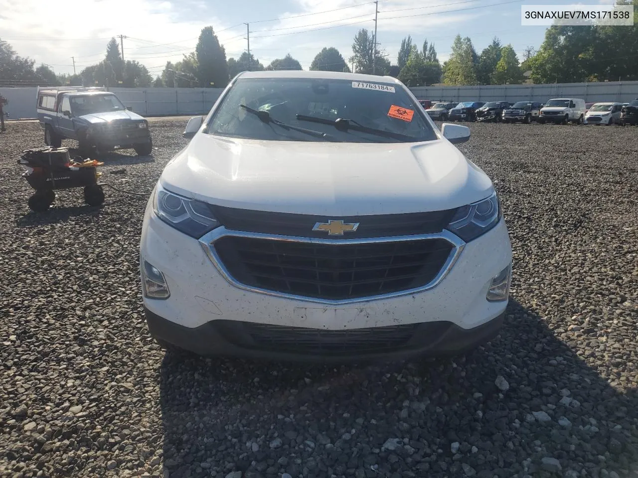 3GNAXUEV7MS171538 2021 Chevrolet Equinox Lt