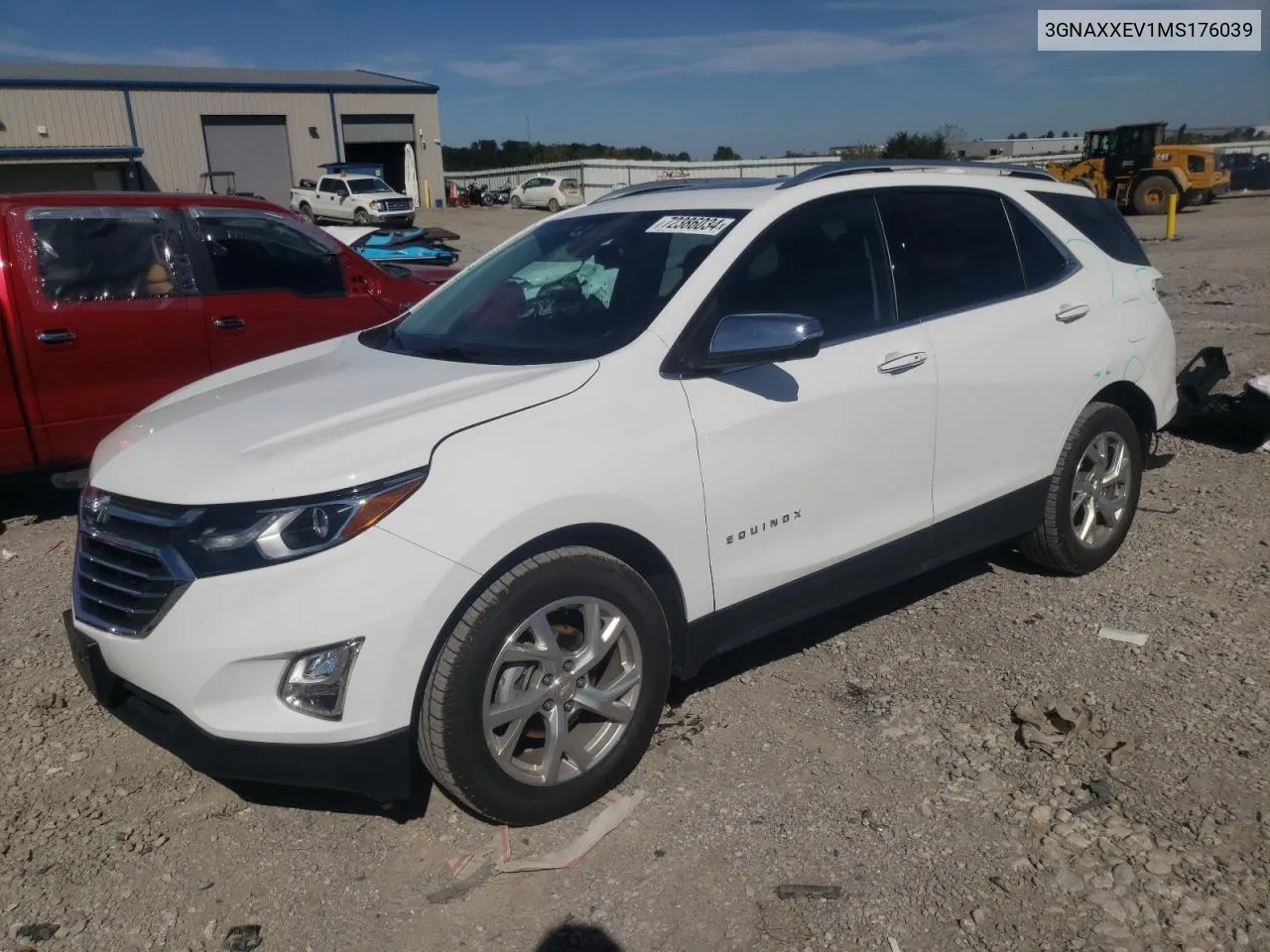 2021 Chevrolet Equinox Premier VIN: 3GNAXXEV1MS176039 Lot: 72386034