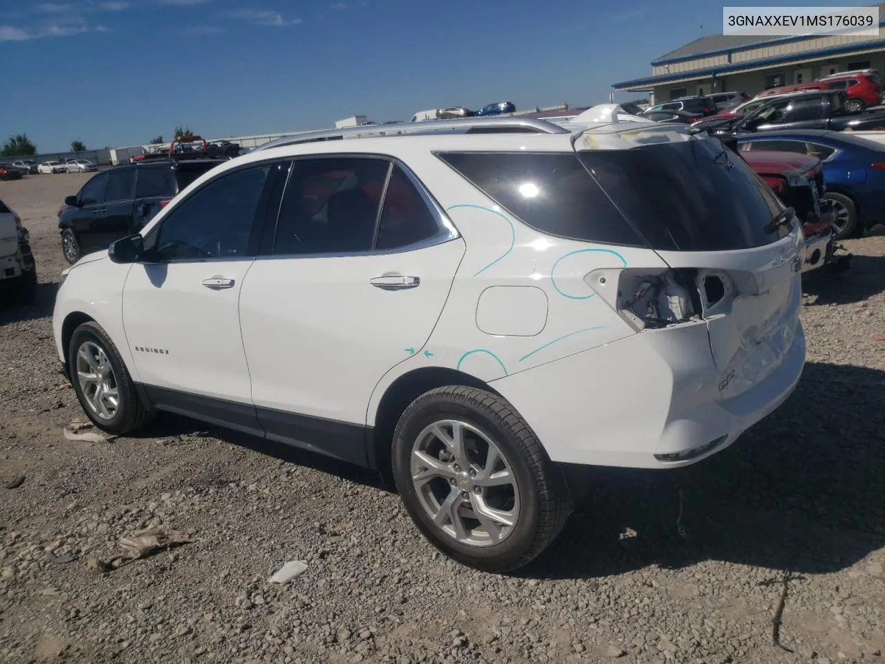 2021 Chevrolet Equinox Premier VIN: 3GNAXXEV1MS176039 Lot: 72386034