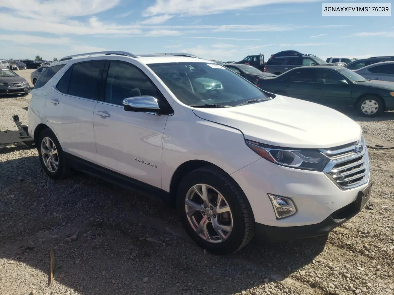 2021 Chevrolet Equinox Premier VIN: 3GNAXXEV1MS176039 Lot: 72386034