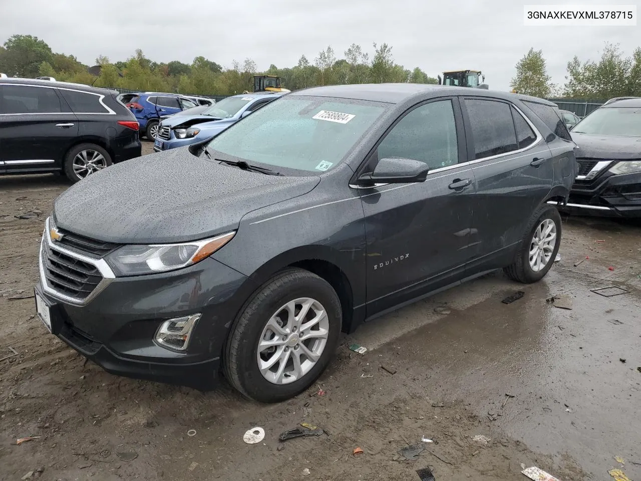 2021 Chevrolet Equinox Lt VIN: 3GNAXKEVXML378715 Lot: 72589804