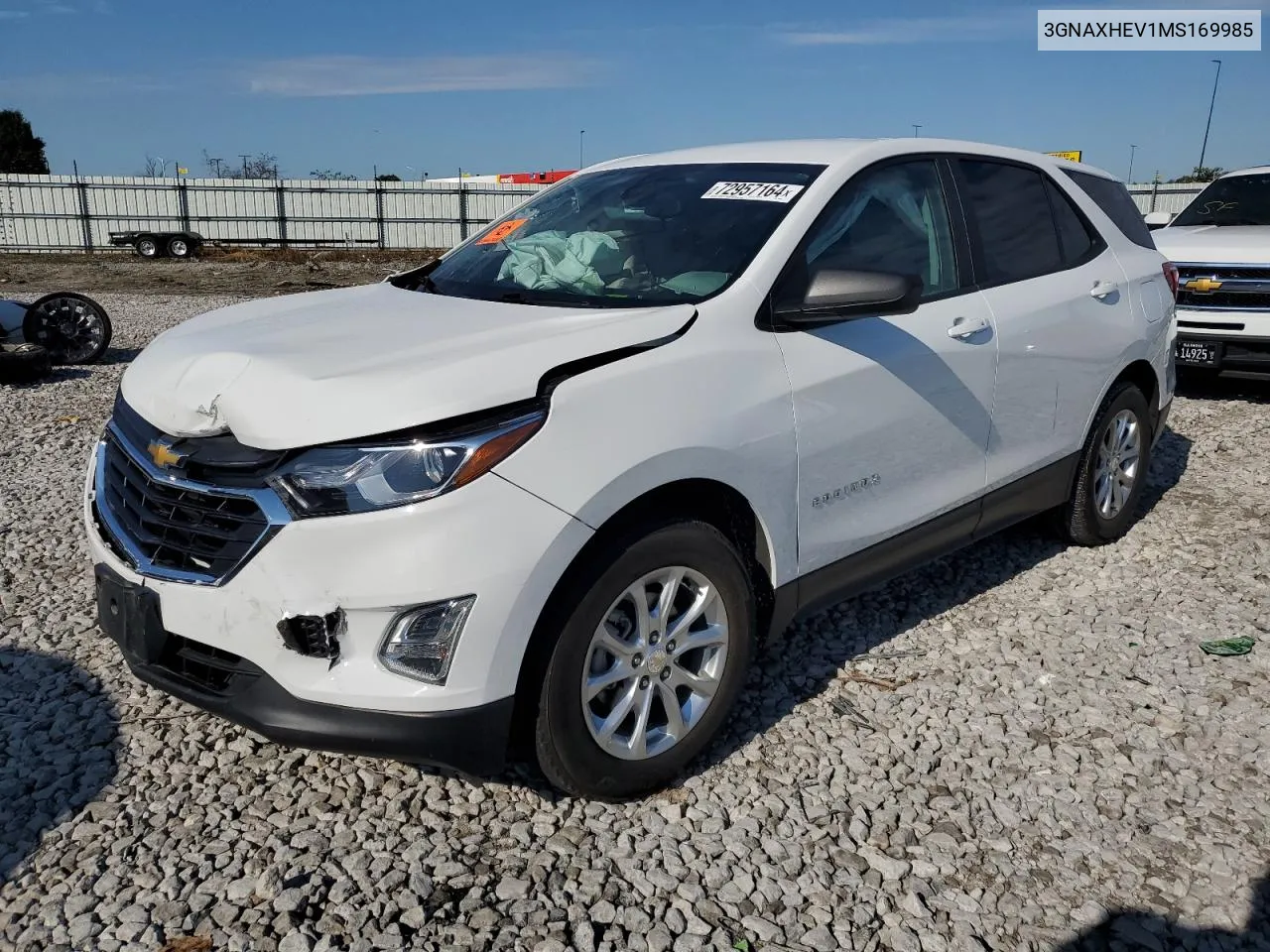 2021 Chevrolet Equinox Ls VIN: 3GNAXHEV1MS169985 Lot: 72957164