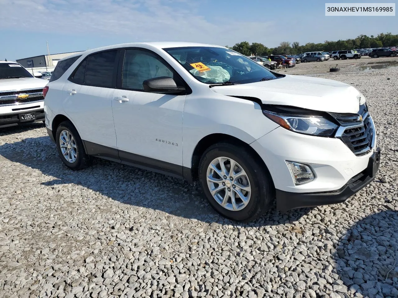 2021 Chevrolet Equinox Ls VIN: 3GNAXHEV1MS169985 Lot: 72957164