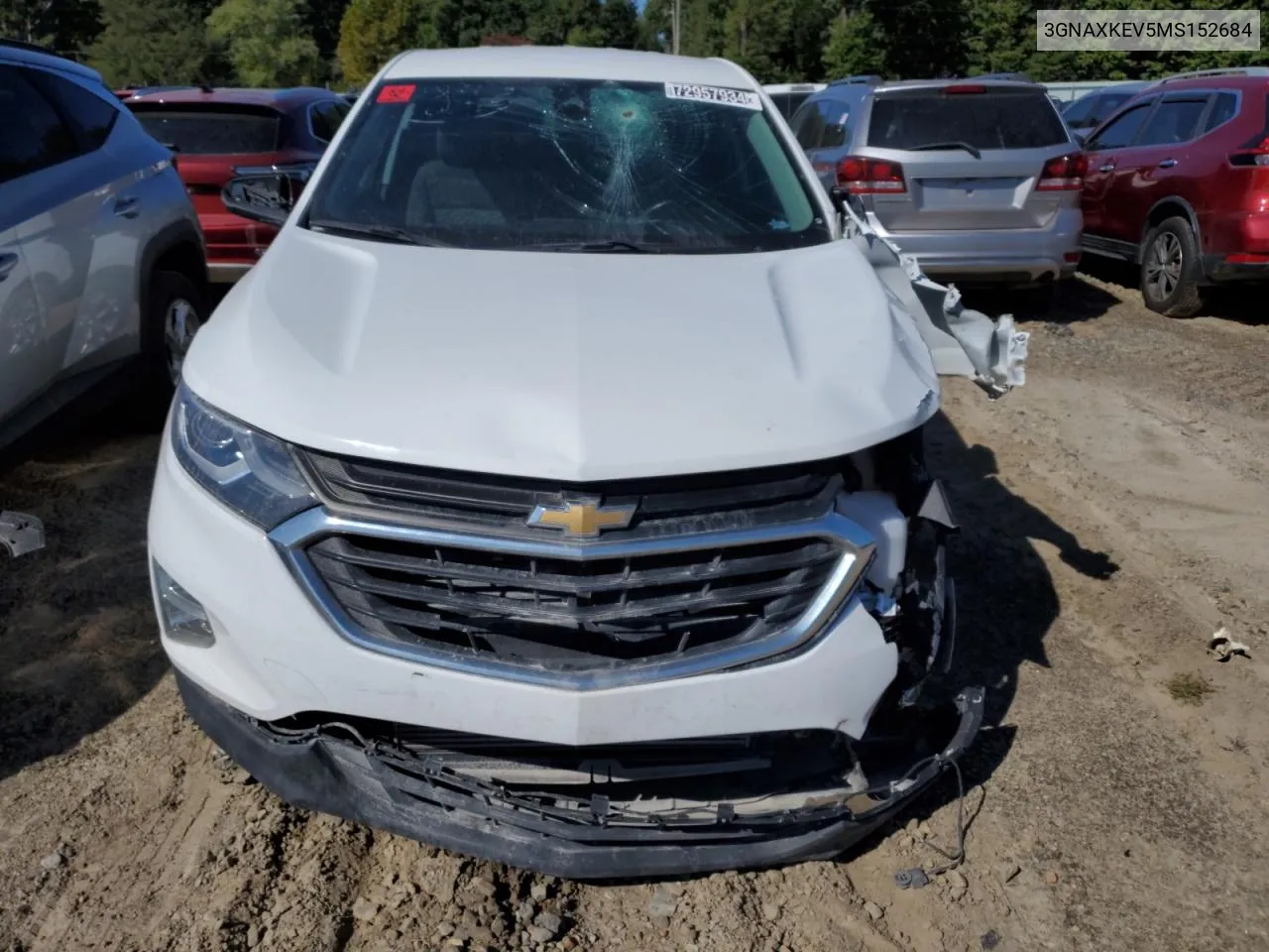 2021 Chevrolet Equinox Lt VIN: 3GNAXKEV5MS152684 Lot: 72957934