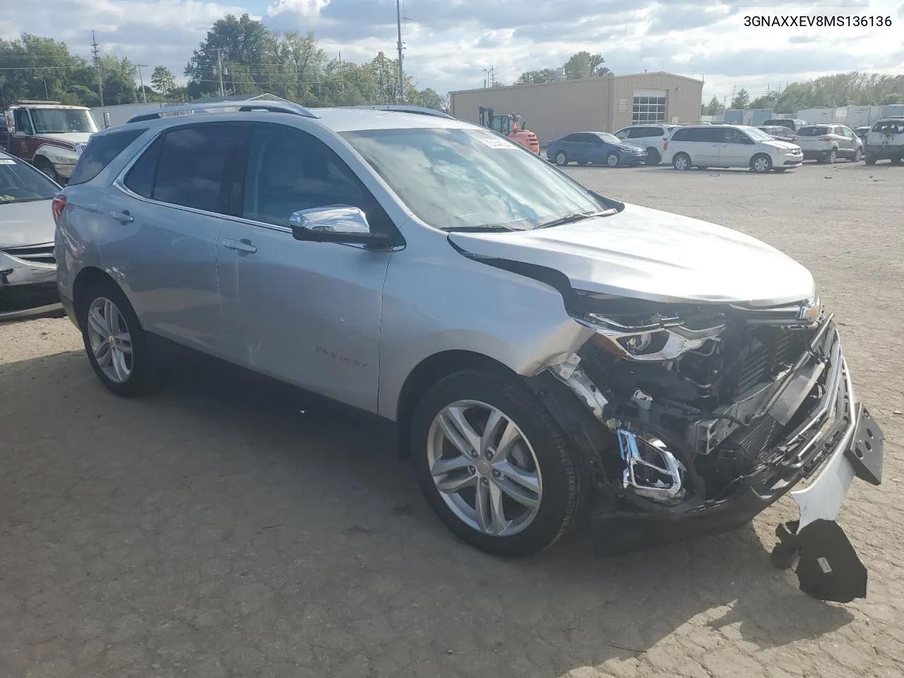 2021 Chevrolet Equinox Premier VIN: 3GNAXXEV8MS136136 Lot: 73144554