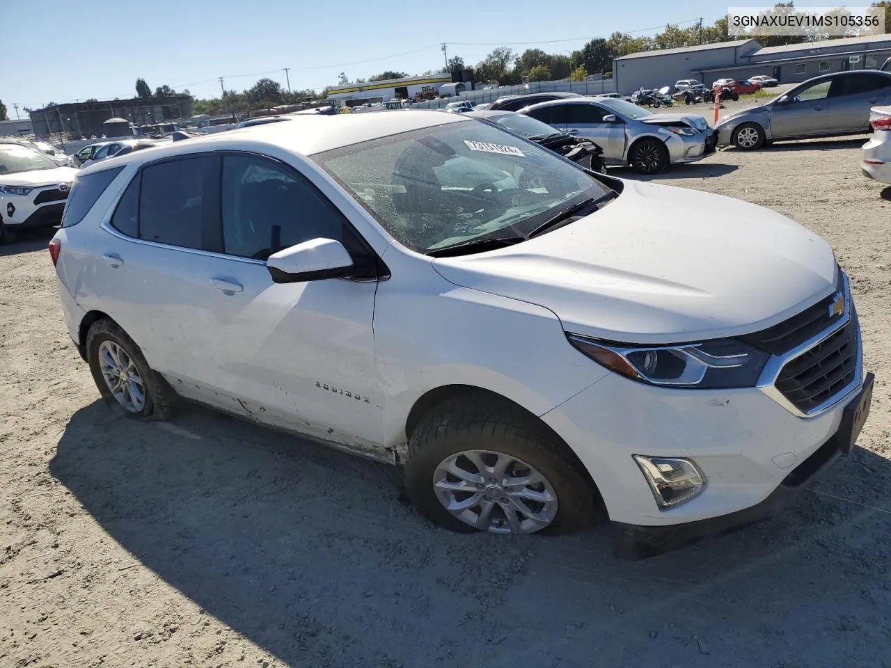 2021 Chevrolet Equinox Lt VIN: 3GNAXUEV1MS105356 Lot: 73151924