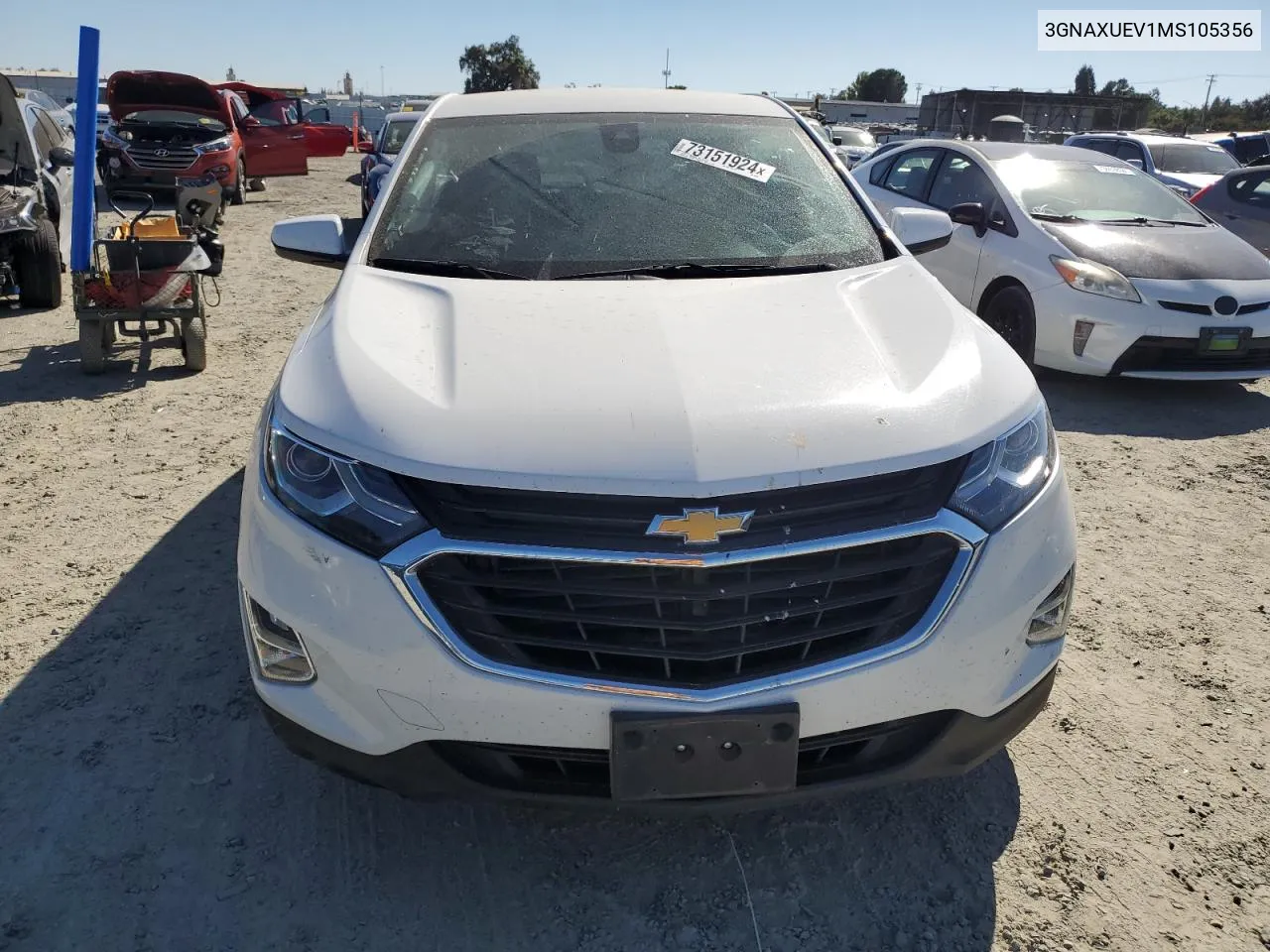 2021 Chevrolet Equinox Lt VIN: 3GNAXUEV1MS105356 Lot: 73151924