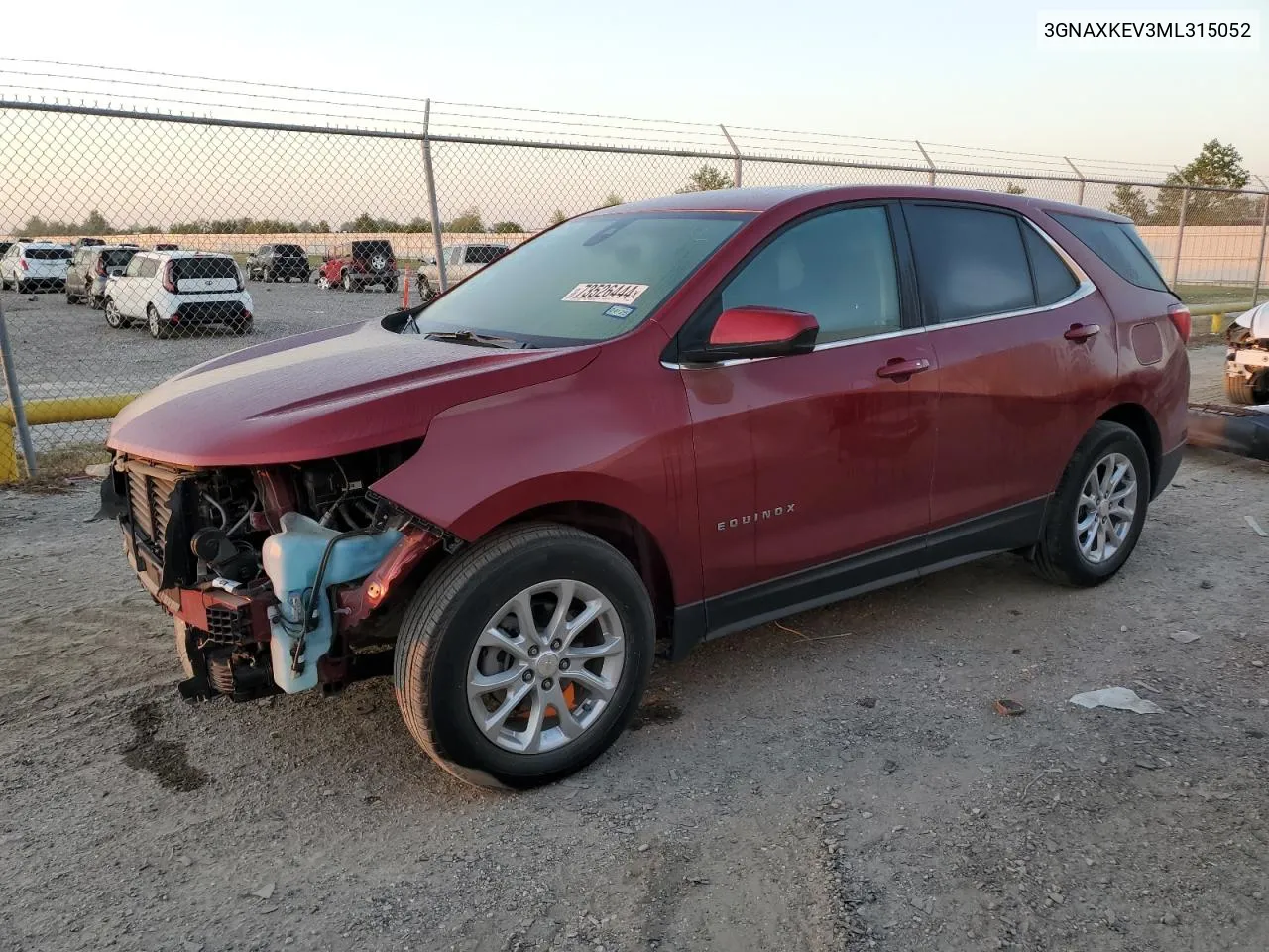 2021 Chevrolet Equinox Lt VIN: 3GNAXKEV3ML315052 Lot: 73526444