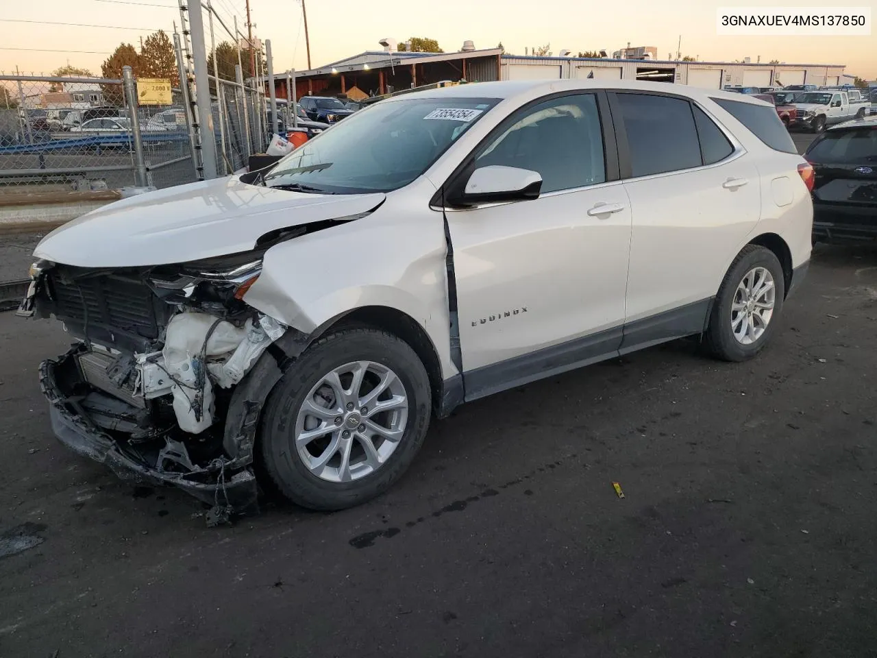 2021 Chevrolet Equinox Lt VIN: 3GNAXUEV4MS137850 Lot: 73554354