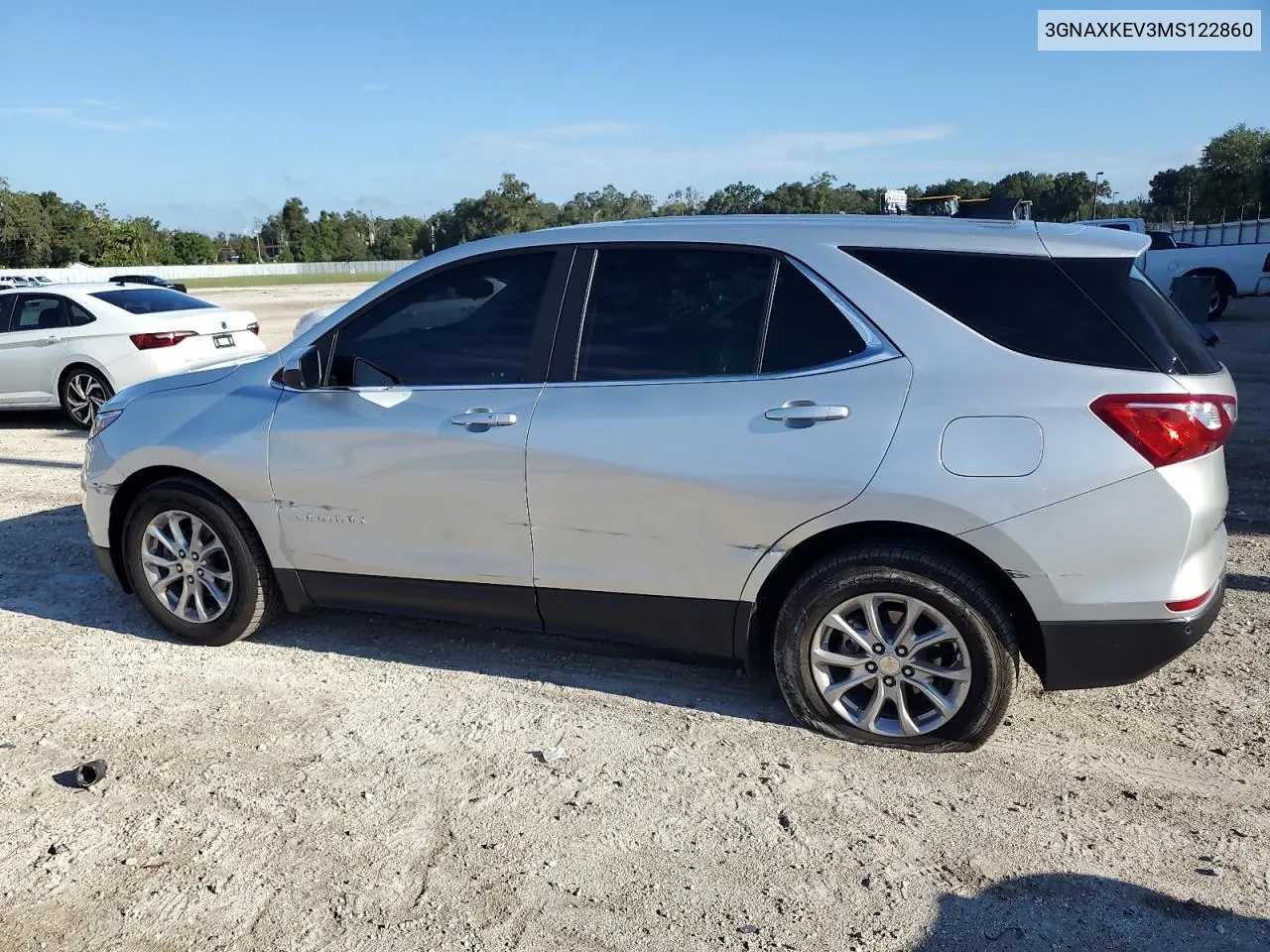 2021 Chevrolet Equinox Lt VIN: 3GNAXKEV3MS122860 Lot: 73558264