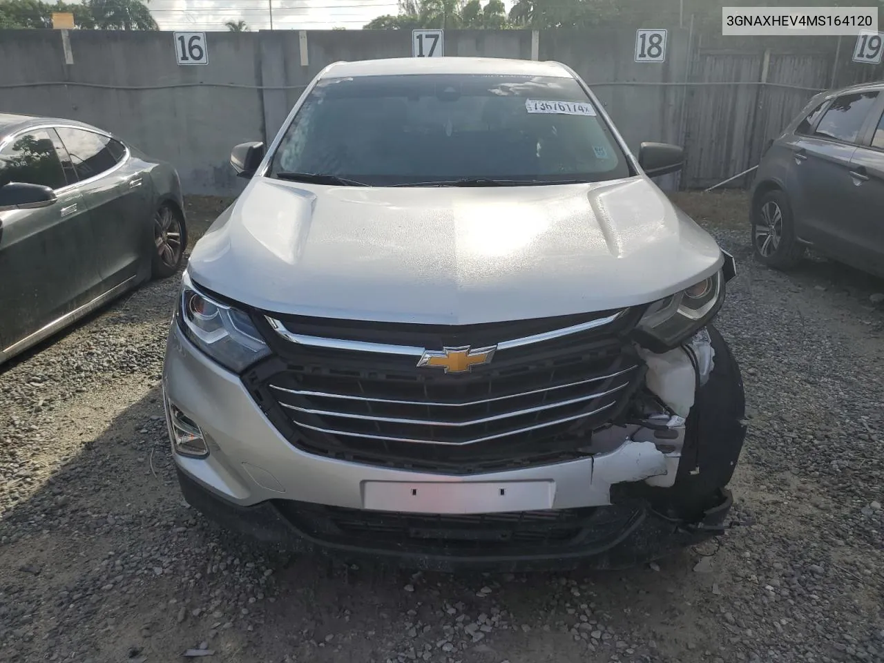 2021 Chevrolet Equinox Ls VIN: 3GNAXHEV4MS164120 Lot: 73676174