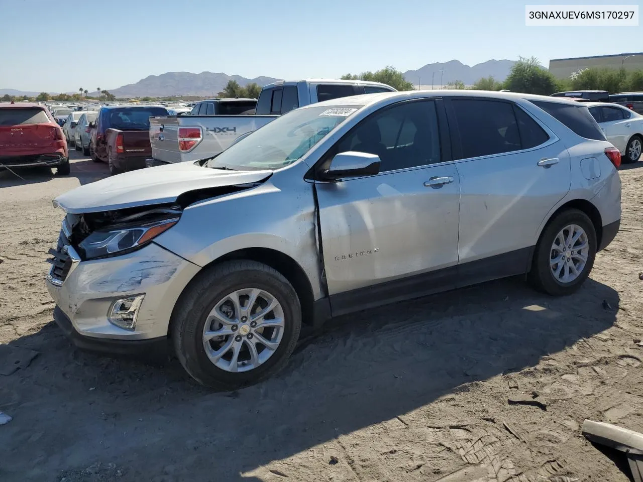 2021 Chevrolet Equinox Lt VIN: 3GNAXUEV6MS170297 Lot: 73782024