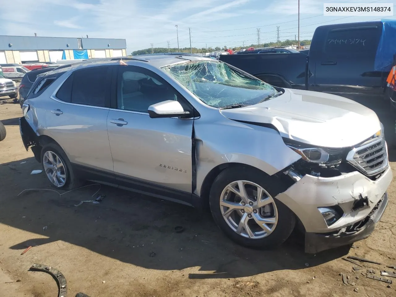 2021 Chevrolet Equinox Lt VIN: 3GNAXKEV3MS148374 Lot: 73867184