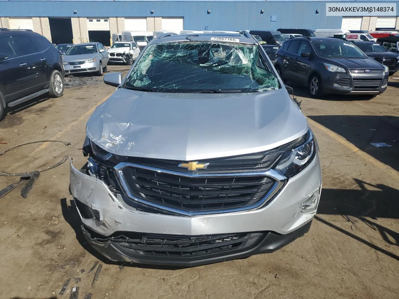 2021 Chevrolet Equinox Lt VIN: 3GNAXKEV3MS148374 Lot: 73867184