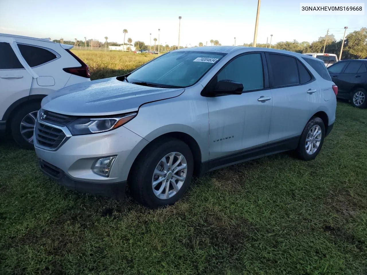 2021 Chevrolet Equinox Ls VIN: 3GNAXHEV0MS169668 Lot: 74004634