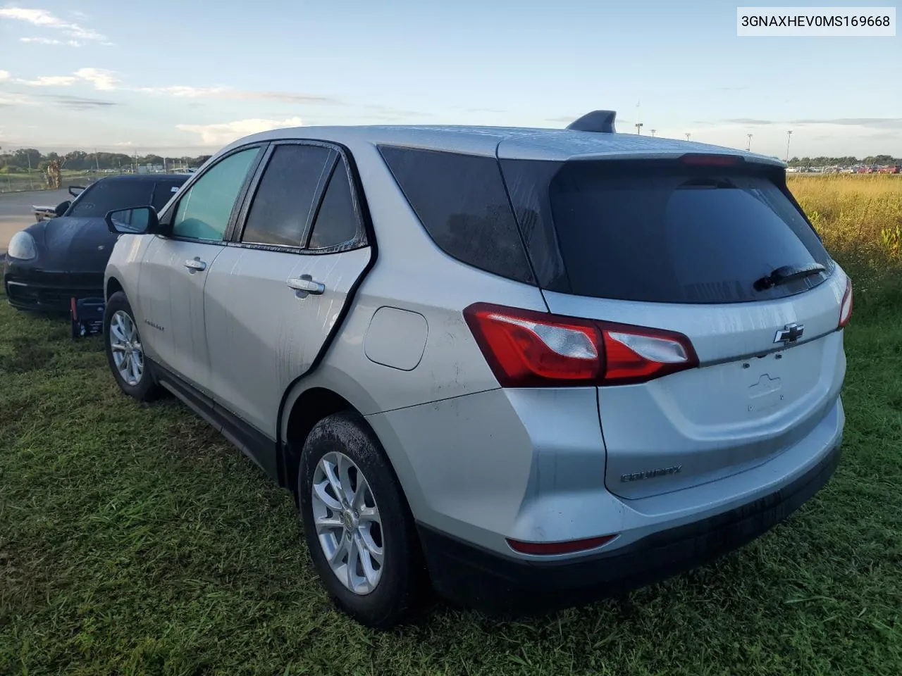 2021 Chevrolet Equinox Ls VIN: 3GNAXHEV0MS169668 Lot: 74004634