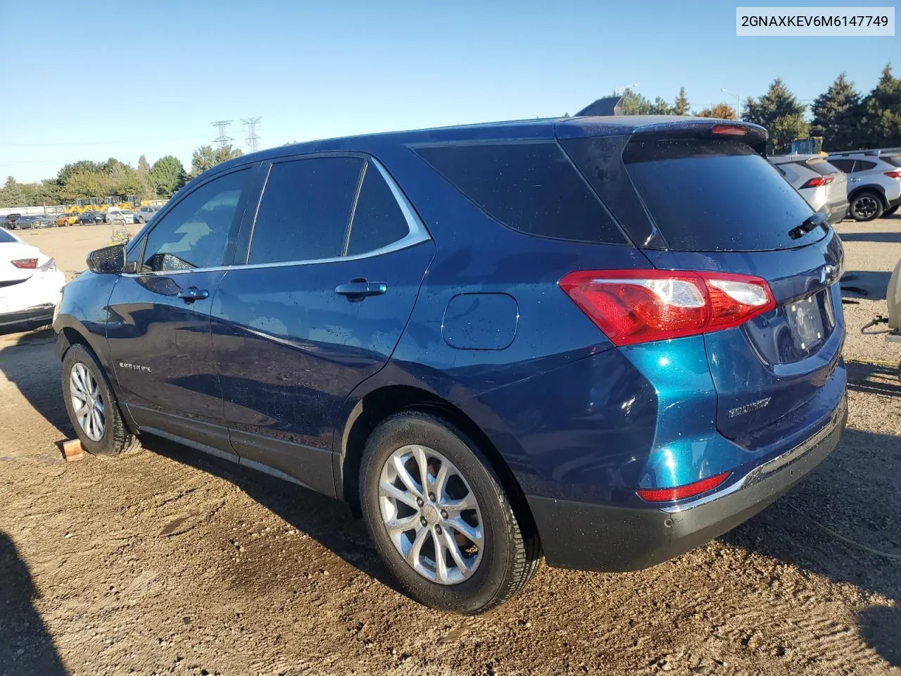 2021 Chevrolet Equinox Lt VIN: 2GNAXKEV6M6147749 Lot: 74041644