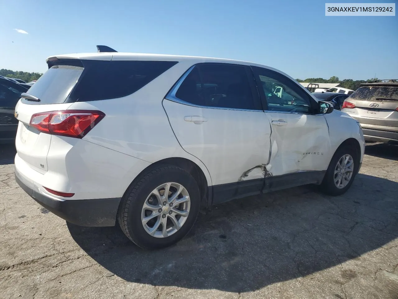 2021 Chevrolet Equinox Lt VIN: 3GNAXKEV1MS129242 Lot: 74150524