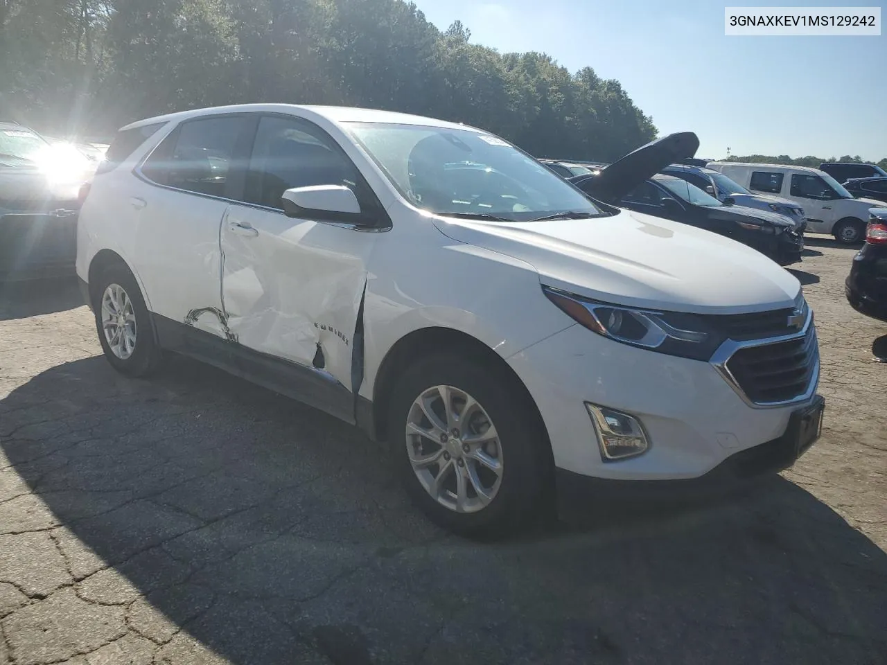 2021 Chevrolet Equinox Lt VIN: 3GNAXKEV1MS129242 Lot: 74150524