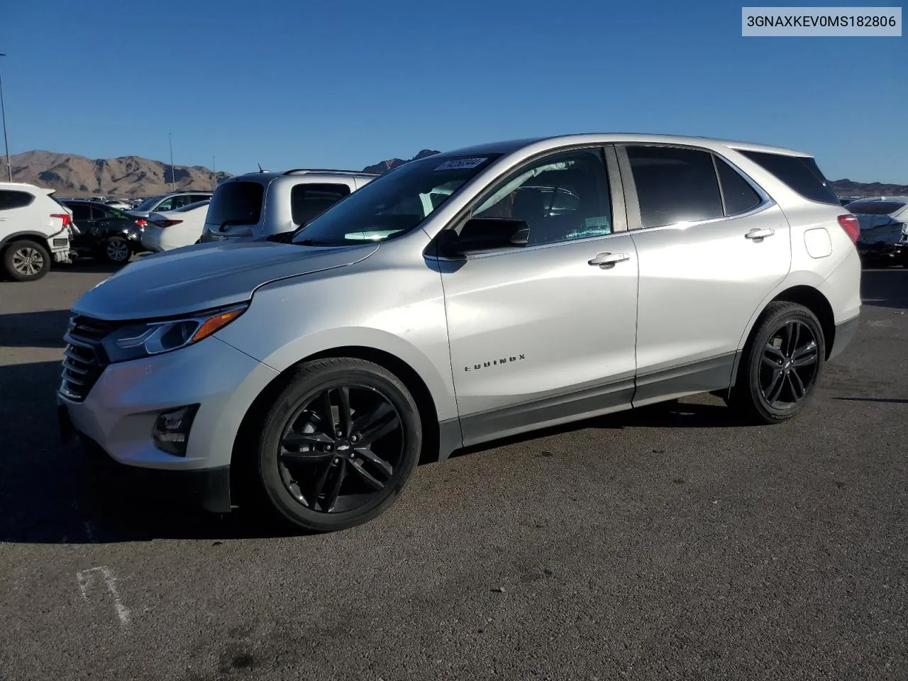 2021 Chevrolet Equinox Lt VIN: 3GNAXKEV0MS182806 Lot: 74250344