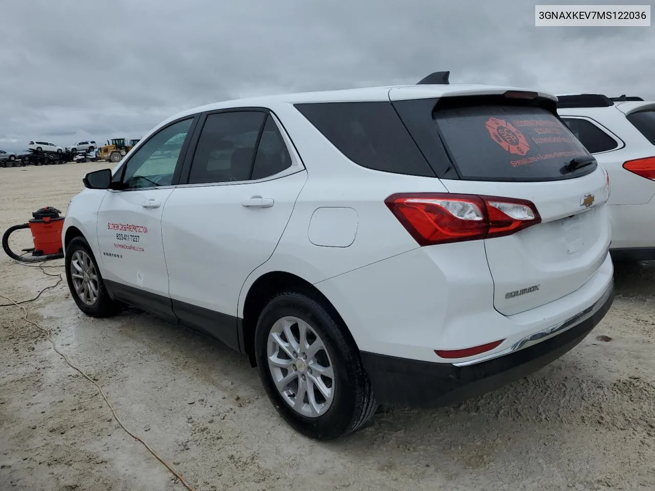 2021 Chevrolet Equinox Lt VIN: 3GNAXKEV7MS122036 Lot: 74279484