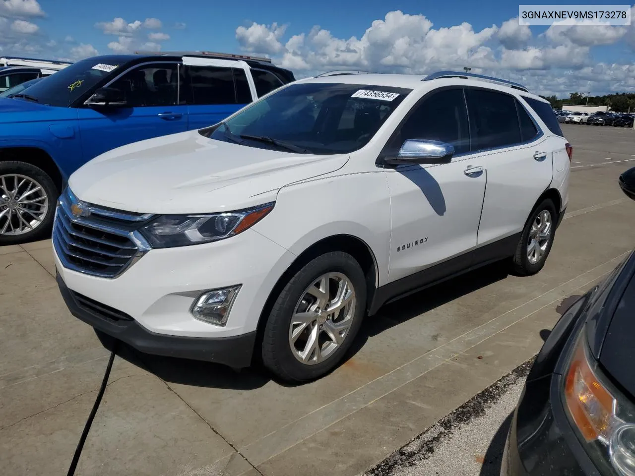 2021 Chevrolet Equinox Premier VIN: 3GNAXNEV9MS173278 Lot: 74356554