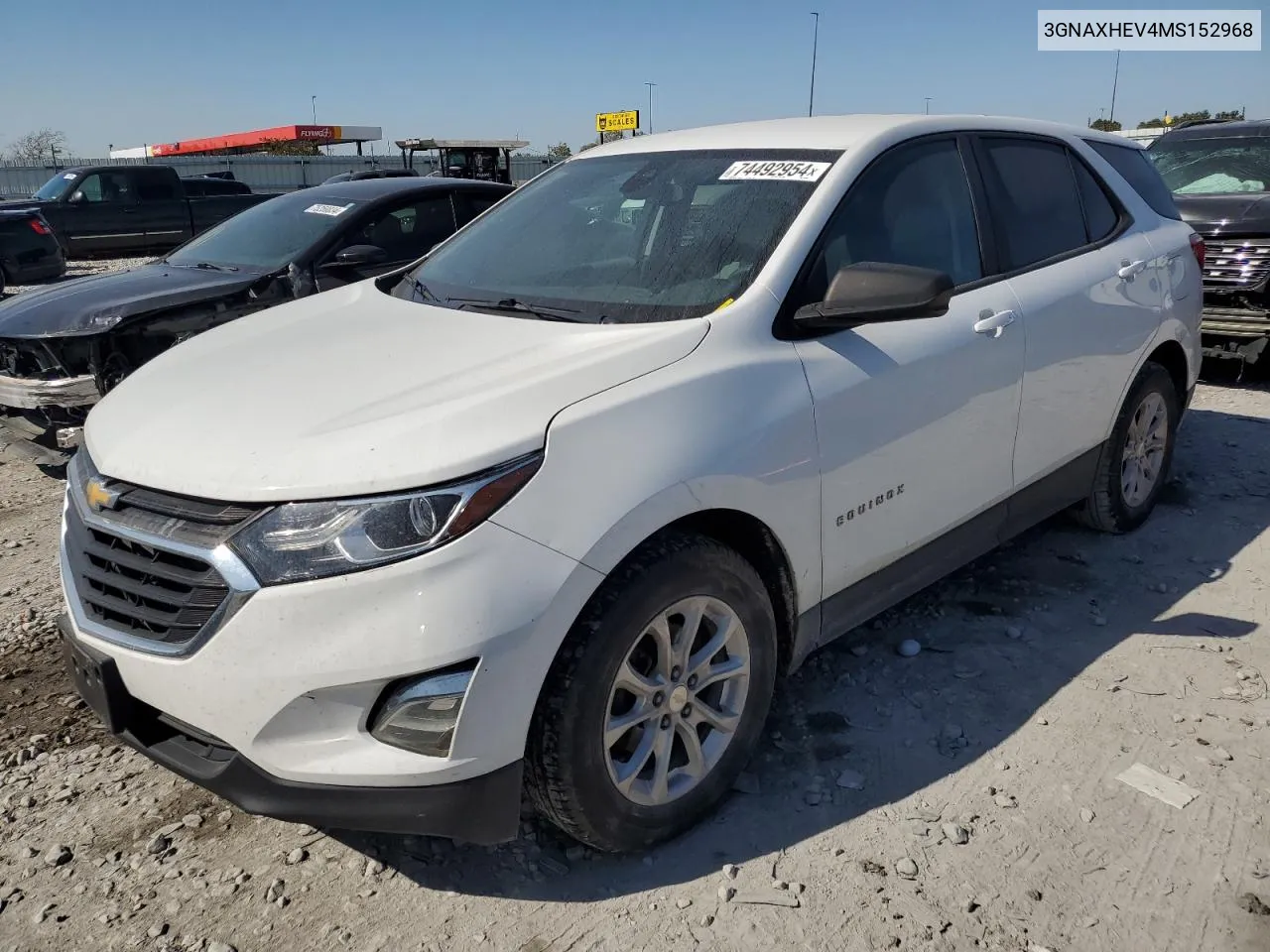 2021 Chevrolet Equinox Ls VIN: 3GNAXHEV4MS152968 Lot: 74492954