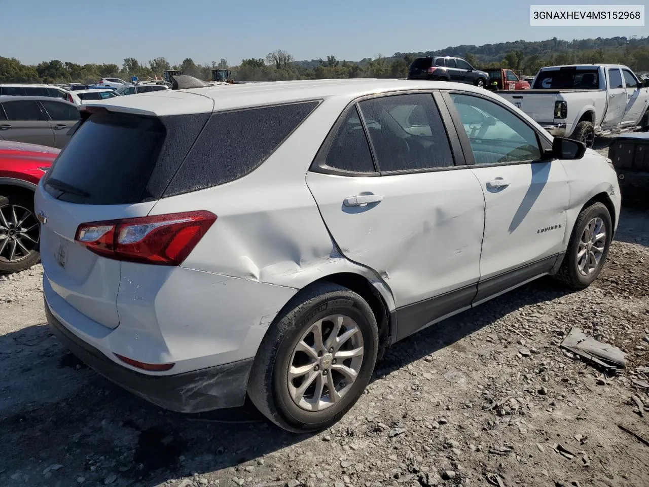 2021 Chevrolet Equinox Ls VIN: 3GNAXHEV4MS152968 Lot: 74492954