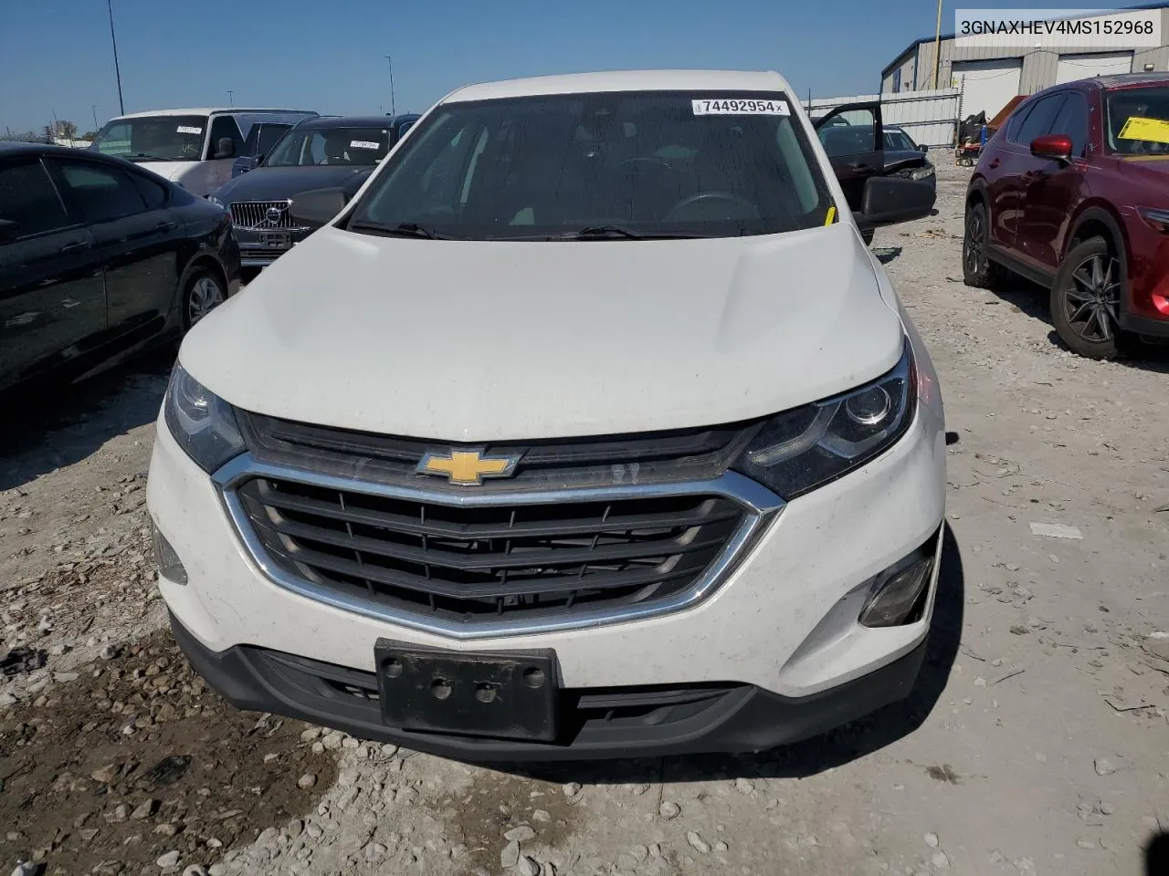 2021 Chevrolet Equinox Ls VIN: 3GNAXHEV4MS152968 Lot: 74492954