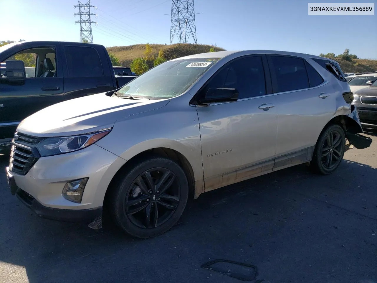 2021 Chevrolet Equinox Lt VIN: 3GNAXKEVXML356889 Lot: 74609954