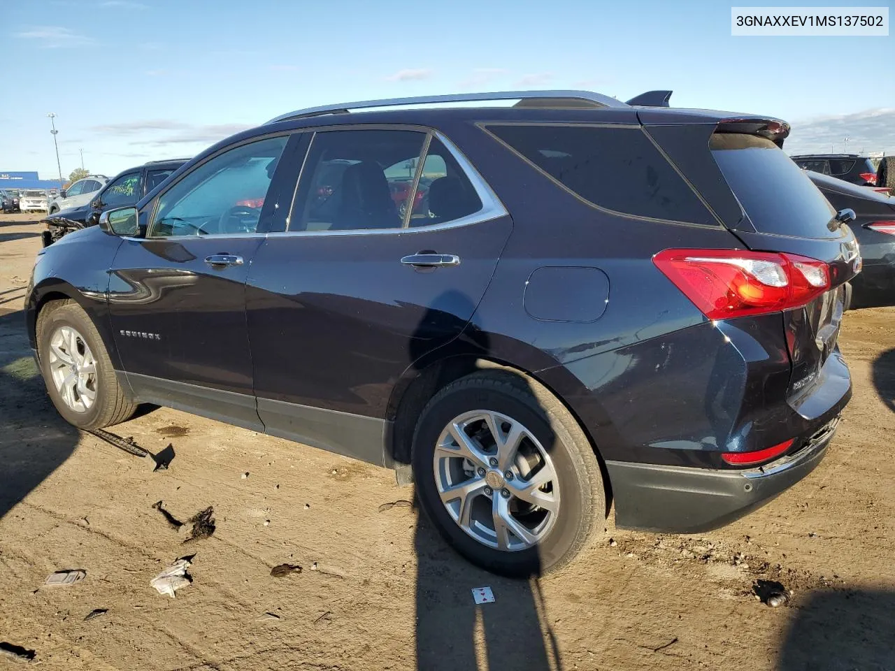 2021 Chevrolet Equinox Premier VIN: 3GNAXXEV1MS137502 Lot: 74816214