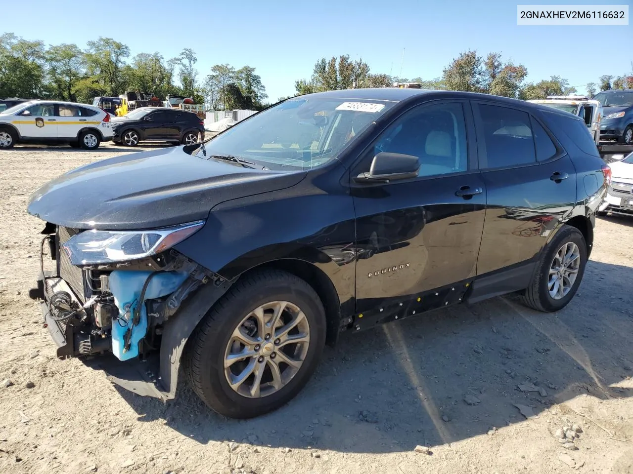 2021 Chevrolet Equinox Ls VIN: 2GNAXHEV2M6116632 Lot: 74833174